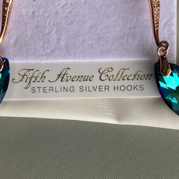 FAC Stunning Swarovski Crystal Rose Gold Tone Earrings - Picture 5 of 9